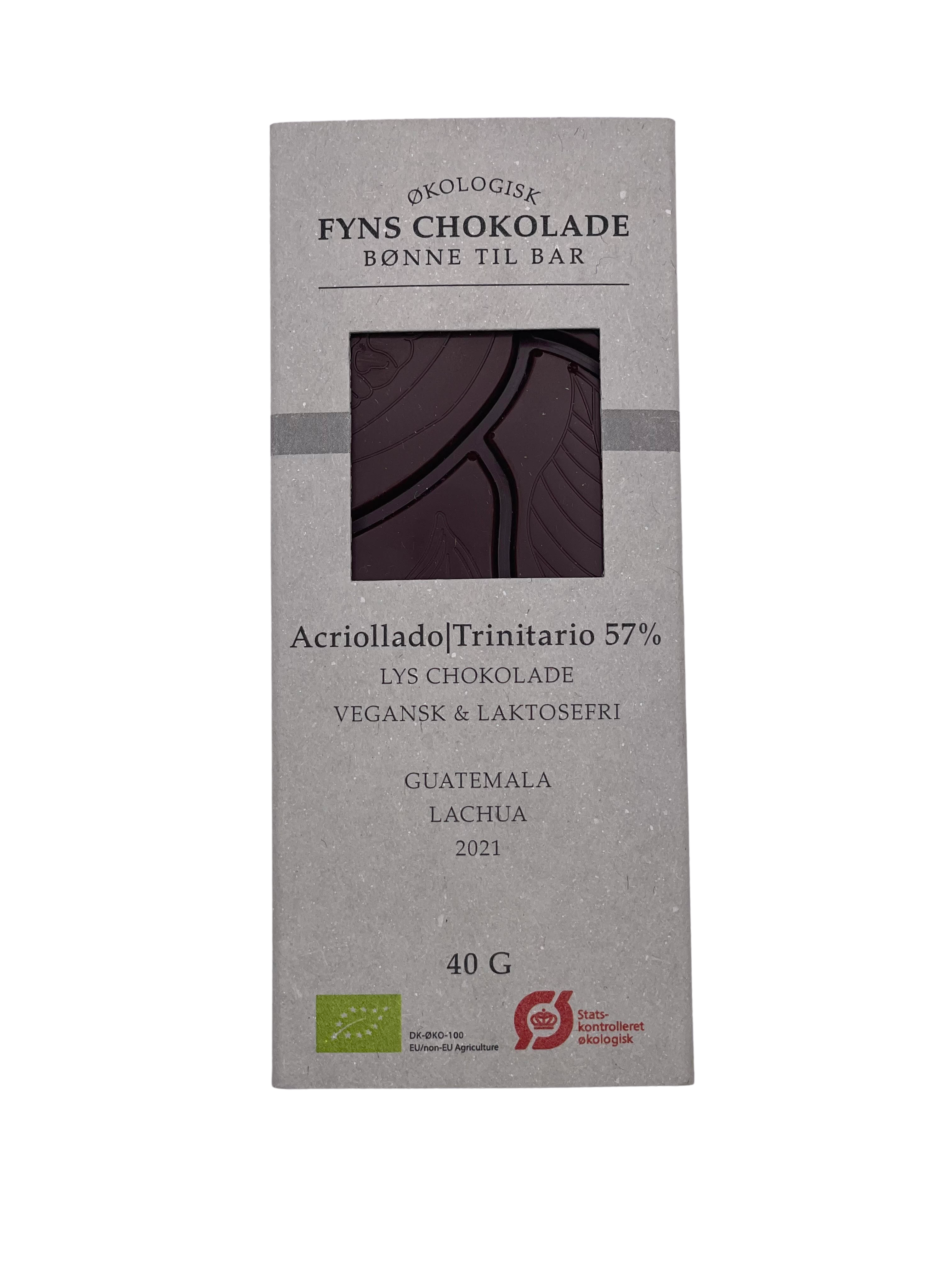 Lys Chokolade 57% Vegansk/laktosefri 40g
